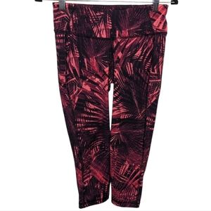 Old Navy Active Go-Dry Pink Palm Cropped Leggings 🌴💖 Size S